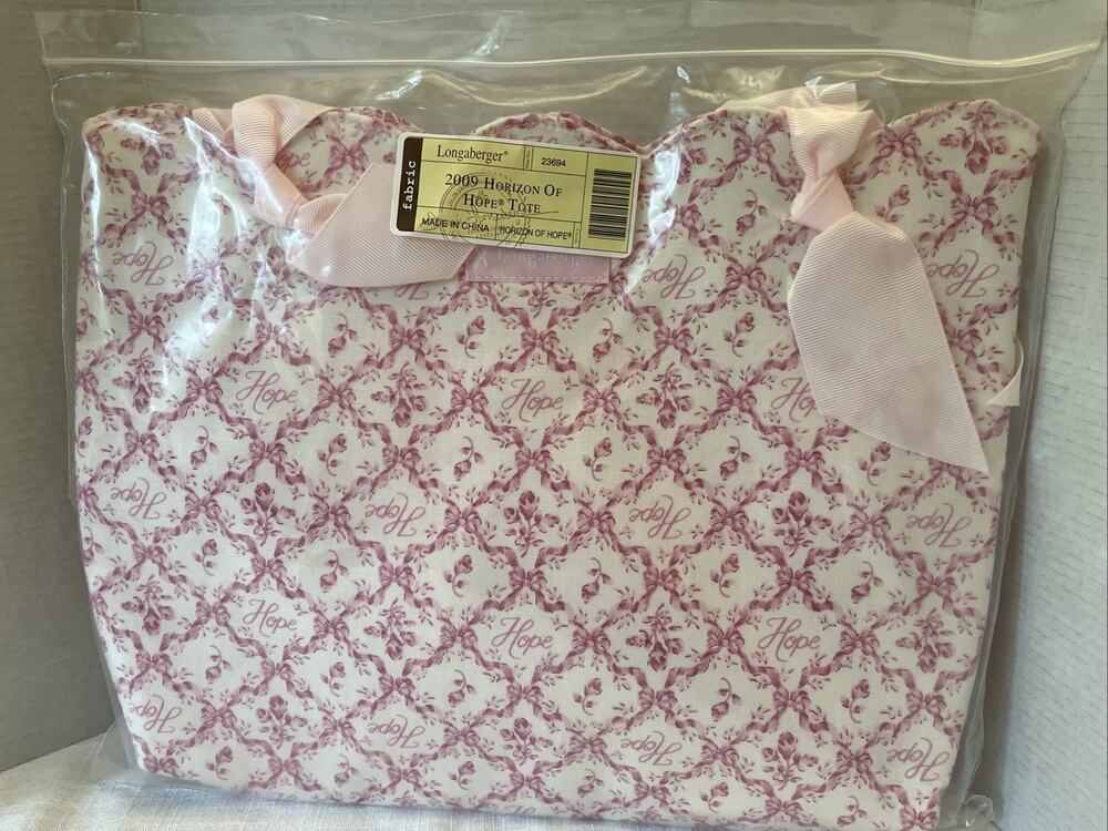 New Longaberger 2009 Horizons Of Hope Pink Bag Purse Breast Cancer Shabby Chic